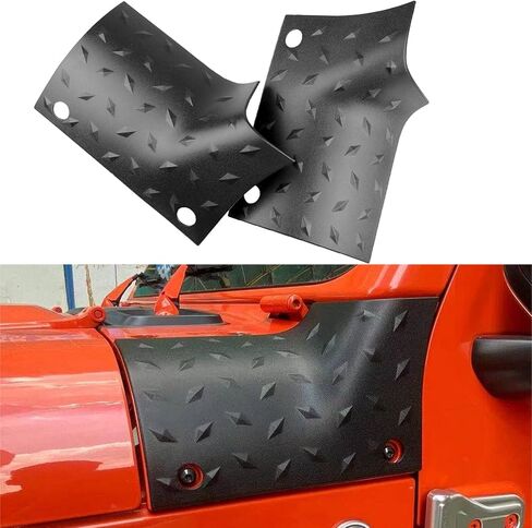 غطاء درع البقرة الجانبي للجسم الخارجي درع الزاوية متوافق مع جيب رانجلر JL Sahara Sport Sports Rubicon & Moab 2018 2019 - زوج (أسود محكم) in Kuwait