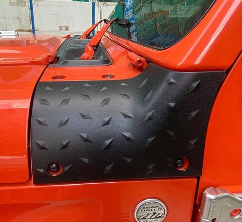 غطاء درع البقرة الجانبي للجسم الخارجي درع الزاوية متوافق مع جيب رانجلر JL Sahara Sport Sports Rubicon & Moab 2018 2019 - زوج (أسود محكم) in Kuwait