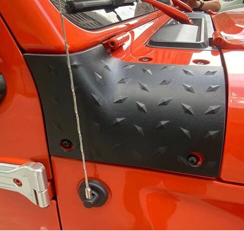 غطاء درع البقرة الجانبي للجسم الخارجي درع الزاوية متوافق مع جيب رانجلر JL Sahara Sport Sports Rubicon & Moab 2018 2019 - زوج (أسود محكم) in Kuwait