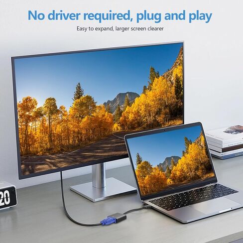 HDMI إلى VGA، 2 حزمة، محول HDMI إلى VGA مطلي بالذهب (ذكر إلى أنثى) للكمبيوتر، سطح المكتب، الكمبيوتر المحمول، الكمبيوتر الشخصي، الشاشة، جهاز العرض، HDTV، Chromebook، Raspberry Pi، Roku، Xbox والمزيد in Kuwait