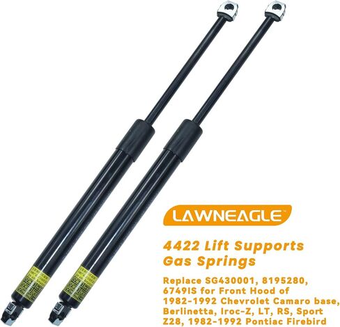 2 Pack Front Hood Lift Supports Gas Springs Replaces 4422 SG430001 for 1982-1992 Chevrolet Camaro Base Berlinetta Sport IROC-Z LT RS Z28 1982-1992 Pontiac Firebird Base Formula Trans Am in Saudi Arabia
