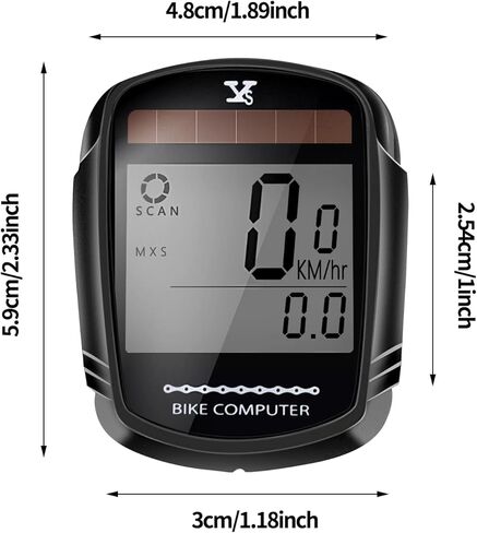 Solar Bike Computer Bicycle Wireless Speedometer and Odometer Waterproof Backlight with Digital LCD Display for Outdoor Cycling and Fitness Multi Function in Kuwait