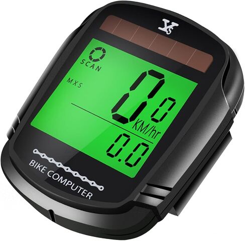 Solar Bike Computer Bicycle Wireless Speedometer and Odometer Waterproof Backlight with Digital LCD Display for Outdoor Cycling and Fitness Multi Function in Kuwait