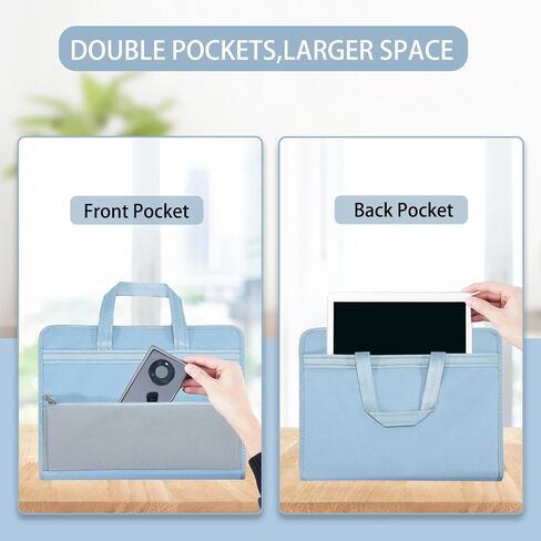 EOOUT File Organizer with Portable Handle, 13 Pockets Document Organizer with Zipper & Labels, A4 Size Accordion File Organizer for Office,School, Blue in Saudi Arabia