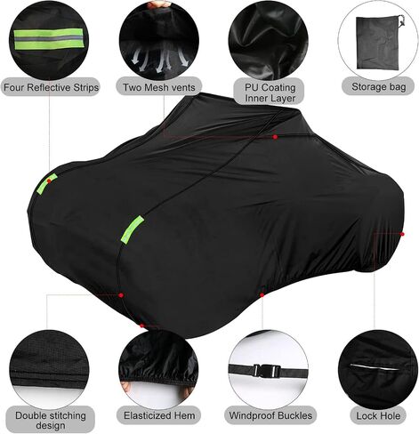 Waterproof Full Cover Replace for Can-Am Spyder F3, 420D Oxford Heavy Duty All Weather Cover with Reflective Strips for Snow Rain Dust Hail Protection (Spyder 105) in Saudi Arabia