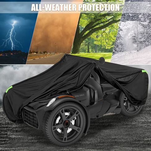 Waterproof Full Cover Replace for Can-Am Spyder F3, 420D Oxford Heavy Duty All Weather Cover with Reflective Strips for Snow Rain Dust Hail Protection (Spyder 105) in Saudi Arabia
