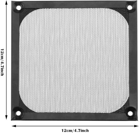 إنشاء فكرة 5 قطع جهاز كمبيوتر شخصي 120 ملم مجموعة شواية فلتر مروحة مع مسامير M5 تبريد تهوية مقاومة للغبار قابلة للغسل من الفولاذ المقاوم للصدأ باللون الأسود in Kuwait