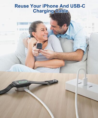 RUXELY Magnetic Charger Adapter for Apple Watch,Reuse USB-C or iPhone Power Cable,Portable Travel Wireless Cordless Charging Dock for iWatch Ultra,Series SE 8 7 6 5 4 3 2 1 44mm 42mm 40mm 38mm in Saudi Arabia