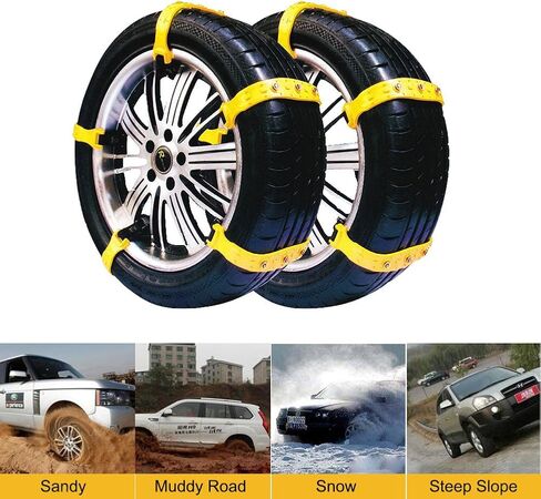 سلاسل الثلج للسيارة، 10 قطع من سلاسل الإطارات الآمنة للجر في حالات الطوارئ والطين الثلجي لسيارات الدفع الرباعي والسيارات in Kuwait
