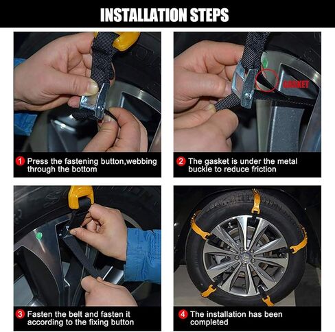 سلاسل الثلج للسيارة، 10 قطع من سلاسل الإطارات الآمنة للجر في حالات الطوارئ والطين الثلجي لسيارات الدفع الرباعي والسيارات in Kuwait