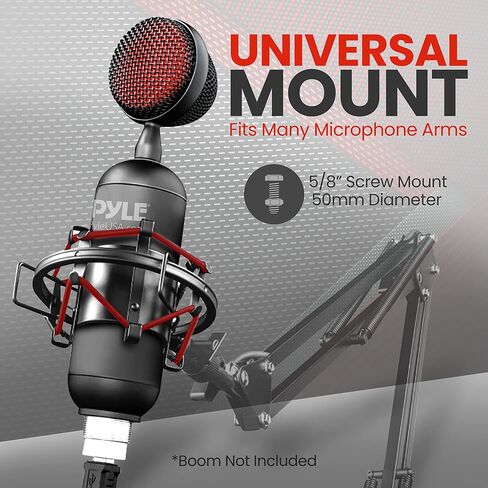 PyleUSA USB Cardioid Condenser Microphone - Audio Mic w/USB Cable, Built-in Pop Filter, Adjustable Desktop Stand - for Gaming PS4, Streaming, Podcasting, Studio, YouTube - PDMIUSB75 in Saudi Arabia