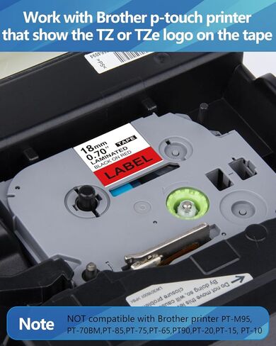 شريط Weemay TZ 18 مم 0.7 أبيض مصفح TZe-241 متوافق مع شريط صانع ملصقات Brother 18 مم 0.7 أبيض TZe241 TZ241 TZ-241 Ptouch 3/4 بوصة أسود على أبيض لإعادة التعبئة لـ P Touch PT-D400 PTD600، 4 عبوات in Kuwait