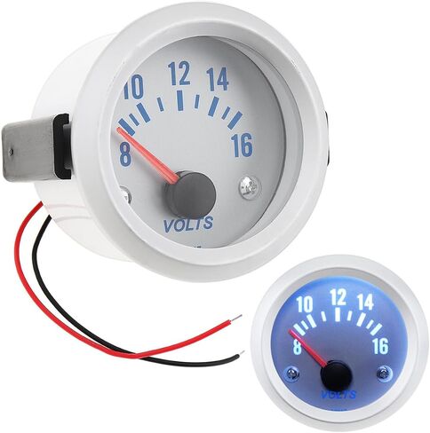 12V Universal LED Electrical Car Voltmeter Voltage Gauge Meter, 2" 52mm 8-16V Blue Light Voltage Meter Gauge Voltmeter for Auto Car in Saudi Arabia