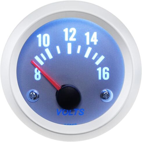 12V Universal LED Electrical Car Voltmeter Voltage Gauge Meter, 2" 52mm 8-16V Blue Light Voltage Meter Gauge Voltmeter for Auto Car in Saudi Arabia