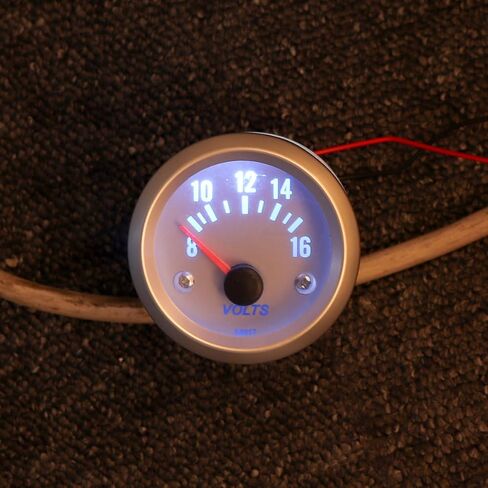 12V Universal LED Electrical Car Voltmeter Voltage Gauge Meter, 2" 52mm 8-16V Blue Light Voltage Meter Gauge Voltmeter for Auto Car in Saudi Arabia