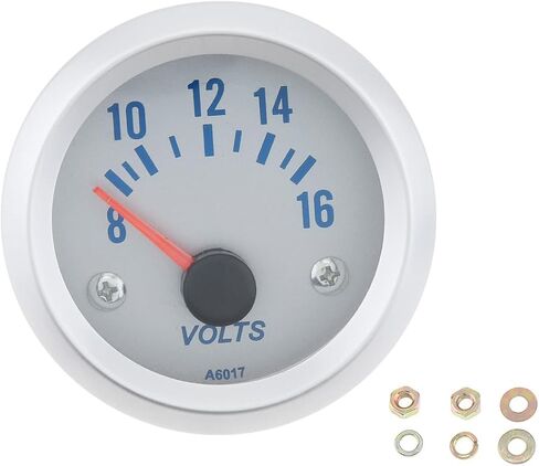 12V Universal LED Electrical Car Voltmeter Voltage Gauge Meter, 2" 52mm 8-16V Blue Light Voltage Meter Gauge Voltmeter for Auto Car in Saudi Arabia