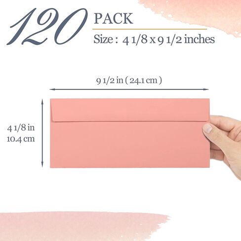 مظاريف الأعمال، 120 حزمة #10 مظاريف، 4 1/8 × 9 1/2 بوصة، 6 ألوان باستيل دافئة in Kuwait