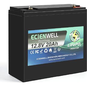 12V 15Ah Lithium LiFePO4 Battery, ECIENWELL 5000+ Deep Cycle Battery Built in 10A BMS, 12 Volt Rechargeable Lithium Batteries for Power Wheels, Ride on Toys, Fishfinder, Kayak, Small UPS
