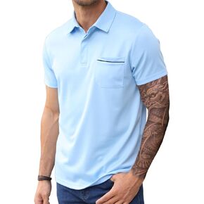 Lexiart Mens Athletic Golf Polo Shirts - Short Sleeve Workout Polos Quick Dry T-Shirt in Kuwait