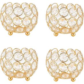 VINCIGANT Silver Decorative Crystal Tealight Candle Holders Set of 24 for Wedding Dinning Table Centerpieces,Gifts for Christmas New Year