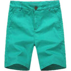 شورت للأولاد - شورت أمامي مسطح بخصر قابل للتعديل، شورت تشينو للأولاد من عمر 5 إلى 14 سنة، 6 ألوان للاختيار من بينها in Kuwait