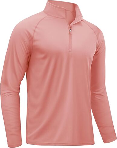 TACVASEN Men's Long Sleeve Athletic Shirts 1/4 Pullover Zip Sun Protection Rash Guard UPF 50+ Outdoor Running T-Shirts in Kuwait