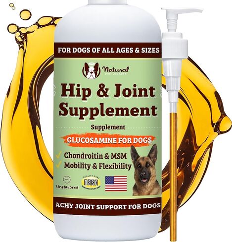 Natural Dog Company Healthy Joints, Skin and Coat Bundle for Dogs, Includes (1) 16 oz Bottle Skin and Coat Oil, (1) 16 oz Bottle Liquid Glucosamine, Food Topper, Dog's Fish Oil Supplement in Saudi Arabia