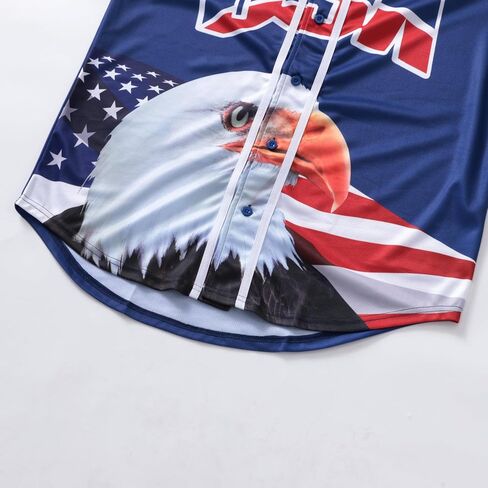 American Flag Button Down Shirt USA Baseball Jersey for Women Patriotic Shirts 4th of July Casual Tee Blouse Tops in Kuwait