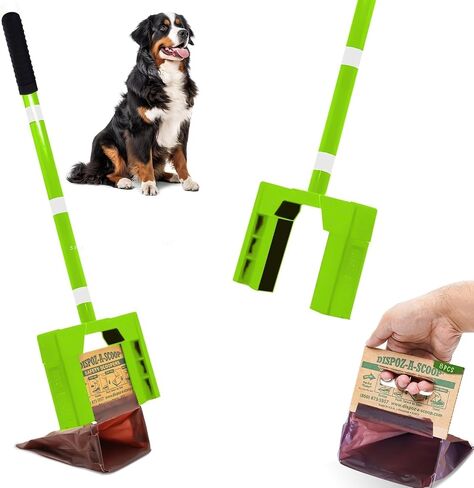 Dispoz-A-Scoop No-Touch, Safety Scoopers (96 Pack) | Disposable Pet Waste Bags, Scoop & Seal, Unscented in Kuwait