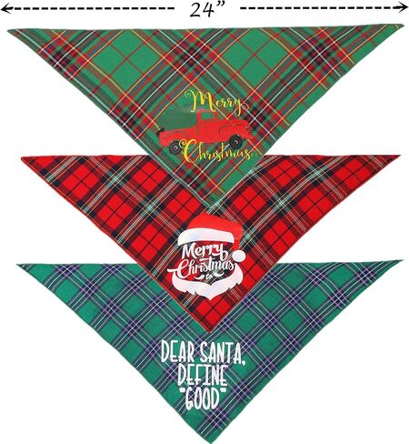 2 Pack Dog Bandana Christmas for Puppy Cat,Plaid Christmas Scarf for Dogs in Saudi Arabia