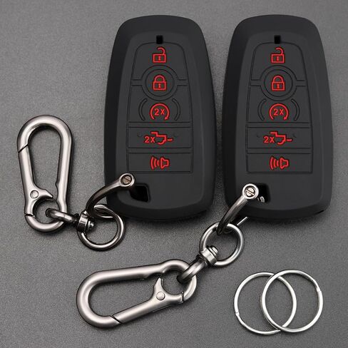 TANDRIVE Key Fob Cover for 2025 2024-2017 Ford F150 F250 F350 F450 F550 F650 F750, 5 Button, Silicone, 2-Pack, Black in Kuwait