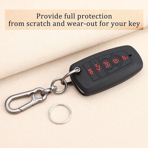 TANDRIVE Key Fob Cover for 2025 2024-2017 Ford F150 F250 F350 F450 F550 F650 F750, 5 Button, Silicone, 2-Pack, Black in Kuwait