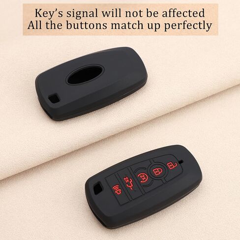 TANDRIVE Key Fob Cover for 2025 2024-2017 Ford F150 F250 F350 F450 F550 F650 F750, 5 Button, Silicone, 2-Pack, Black in Kuwait