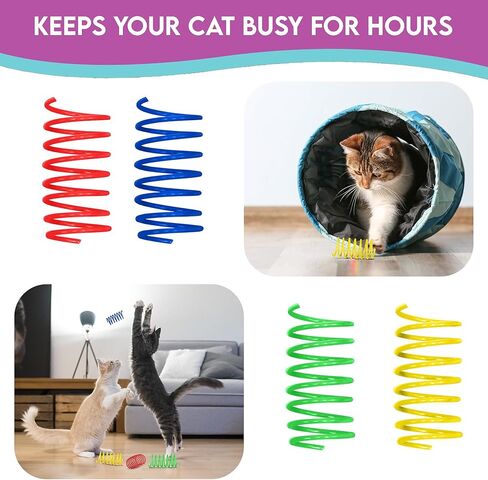 Ethical Thin Colorful Springs Cat Toy, 10-Pack, Medium Breeds in Kuwait