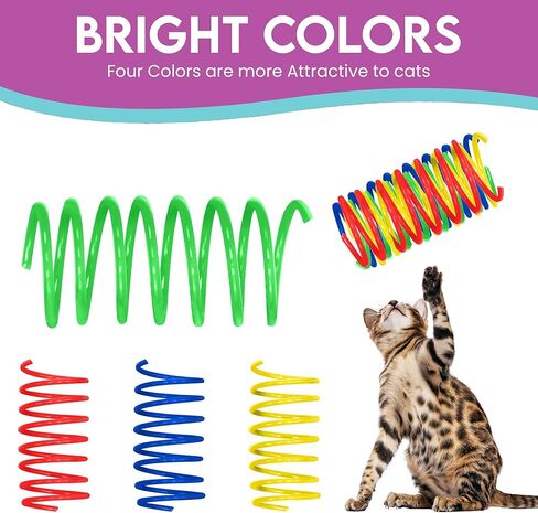 Ethical Thin Colorful Springs Cat Toy, 10-Pack, Medium Breeds in Kuwait