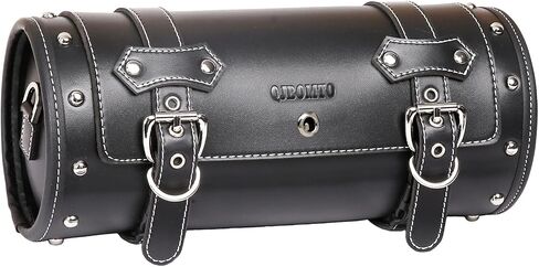 Motorcycle PVC Leather Tool Bag -Universal Fork Bag, Motorcycle Handlebar Bag Motorcycle Tool Bag Motorcycle Roll Bag Saddlebags Handlebar Bag Sissy Bar Storage Tool Bag With 2 Straps(black) in Saudi Arabia