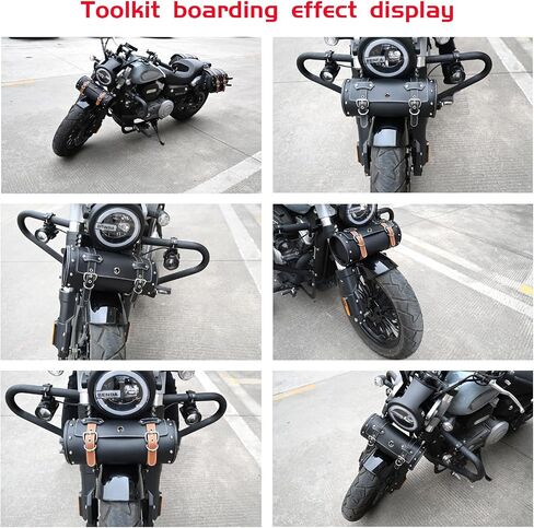 Motorcycle PVC Leather Tool Bag -Universal Fork Bag, Motorcycle Handlebar Bag Motorcycle Tool Bag Motorcycle Roll Bag Saddlebags Handlebar Bag Sissy Bar Storage Tool Bag With 2 Straps(black) in Saudi Arabia