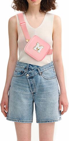 حقيبة كروس صغيرة لطيفة حزمة فاني حقيبة حزام صغيرة أشياء عصرية - هدايا عيد ميلاد للفتيات 2 3 4 5 6 7 8 9 10 سنوات، هدايا للفتيات المراهقات والأطفال ابنة أختها - الخوخ، الأبيض الأولي أ in Kuwait