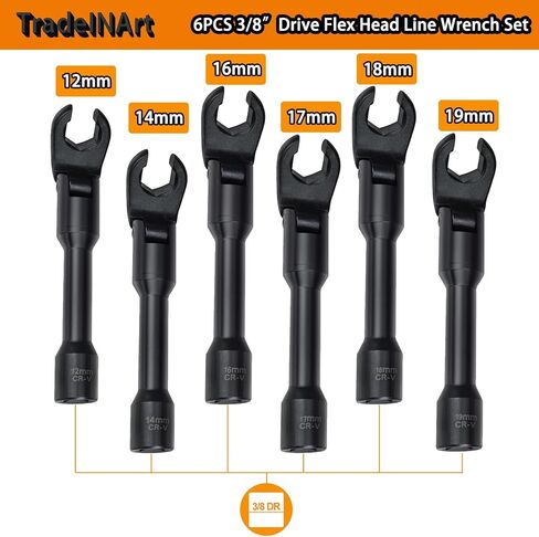 12pt 1/2" Drive L-Type Diesel Injector Fuel Line Sockets Wrench Set 12/14/16/17/18/19mm in Saudi Arabia