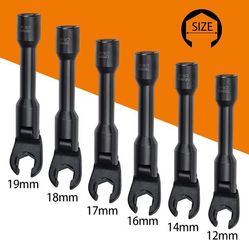 12pt 1/2" Drive L-Type Diesel Injector Fuel Line Sockets Wrench Set 12/14/16/17/18/19mm in Saudi Arabia