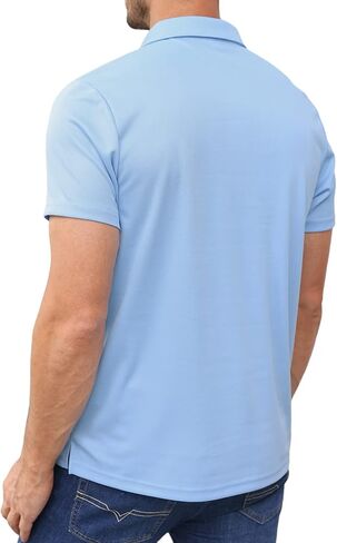 Lexiart Mens Athletic Golf Polo Shirts - Short Sleeve Workout Polos Quick Dry T-Shirt in Kuwait