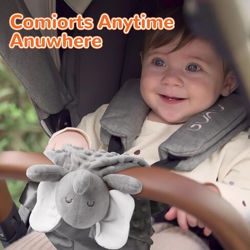 MOVEPAI Pink Elephant Baby Security Blanket Loveys for Babies Girls, 16" Soft Baby Lovey Blanket, Baby Snuggle Toy Stuffed Animals Blankie, Baby Girls Gifts for Infant and Toddler in Kuwait