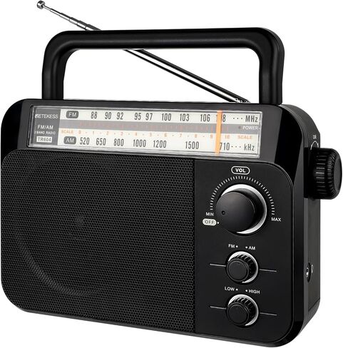 Retekess TR604 AM FM Radio, Portable Radio Plug in Wall | for Home,Picnic,Senior, D Battery Operated,Large Dial,High/Low Tone Mode,Big Speaker,Earphone Jack in Kuwait