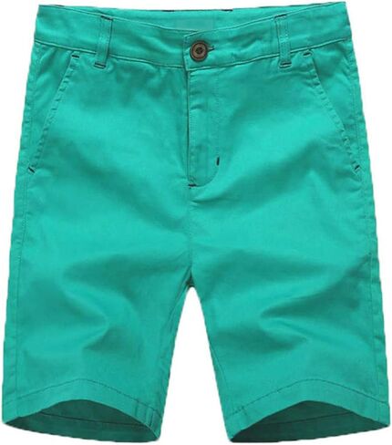 شورت للأولاد - شورت أمامي مسطح بخصر قابل للتعديل، شورت تشينو للأولاد من عمر 5 إلى 14 سنة، 6 ألوان للاختيار من بينها in Kuwait