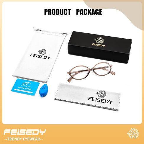 FEISEDY Vintage Oval Glasses for Women Men Retro Tortoise Blue Light Blocking Glasses Small Fake Nerd Eyewear Frames B0254 in Kuwait
