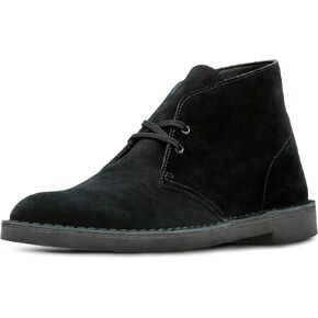 حذاء Bushacre 2 Chukka للرجال من Clarks، جلد سويدي أسود، 12 عرض