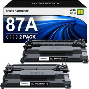 خرطوشة حبر CF287A 87A بديلة متوافقة عالية الإنتاجية لطابعة HP 87A CF287A 87X CF287X لطابعة HP Laserjet Enterprise M506 M506dn M506n M506x M501n M501dn M527f M527dn M527z (أسود، عبوتان)