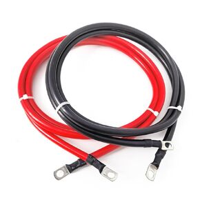 4 AWG Battery Cable 4 AWG Gauge Pure Copper Battery Inverter Cables with 3/8 in Lugs Both Ends Power Inverter Wire Set for Automotive Solar Marine Boat RV Car Motorcycle Red and Black (2FT)