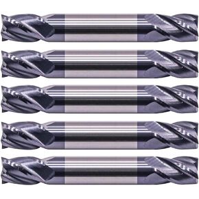 BestParts 5 قطع من مطاحن نهاية الكربيد الصلبة عالية الأداء - طرف مزدوج - مطلي بـ AlTiN، 4 فلوت، حلزون 35 درجة، قطر القطع 1/16 بوصة، قطر الساق 1/8 بوصة، طول القطع 1/8 بوصة، الطول الإجمالي 2 بوصة in Kuwait