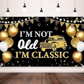 Funny Birthday Decorations,Old Lives Still Matter Banner Backdrop,Funny Happy Birthday Yard Sign,Black and Gold Balloons for Old Men Birthday Gifts Retirement 40th 50th 60th 70th 80th Party Supplies